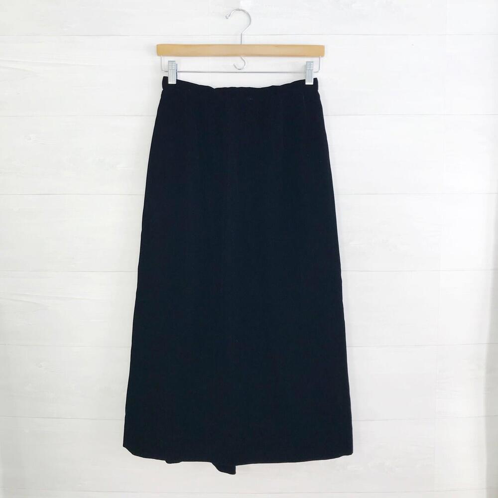 Vintage Victor Costa for Saks Fifth Avenue Black velvet long A-line skirt, 8 (S)